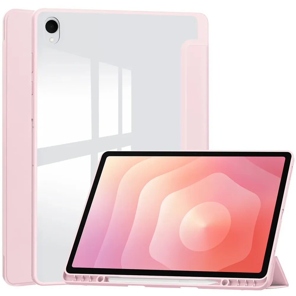 Schutzhülle mit Klappe für Galaxy Tab S12 Plus, Bizon Case Tab Clear Matt, Rosa (1/8)