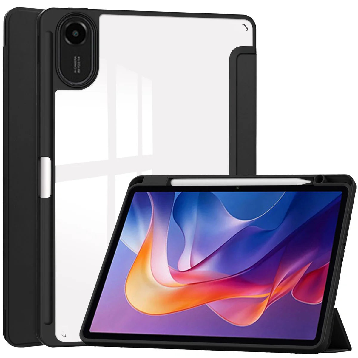 Schutzhülle mit Klappe für Xiaomi Redmi Pad 2, Bizon Case Tab Clear Matt, Schwarz