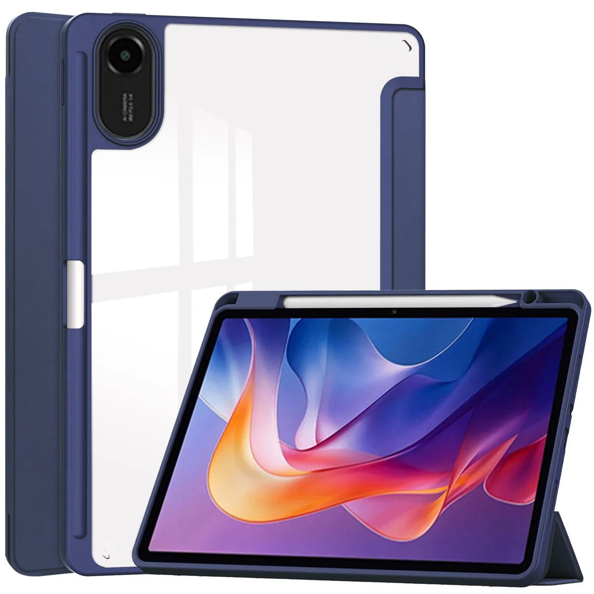 Schutzhülle mit Klappe für Xiaomi Redmi Pad 2, Bizon Case Tab Clear Matt, Dunkelblau