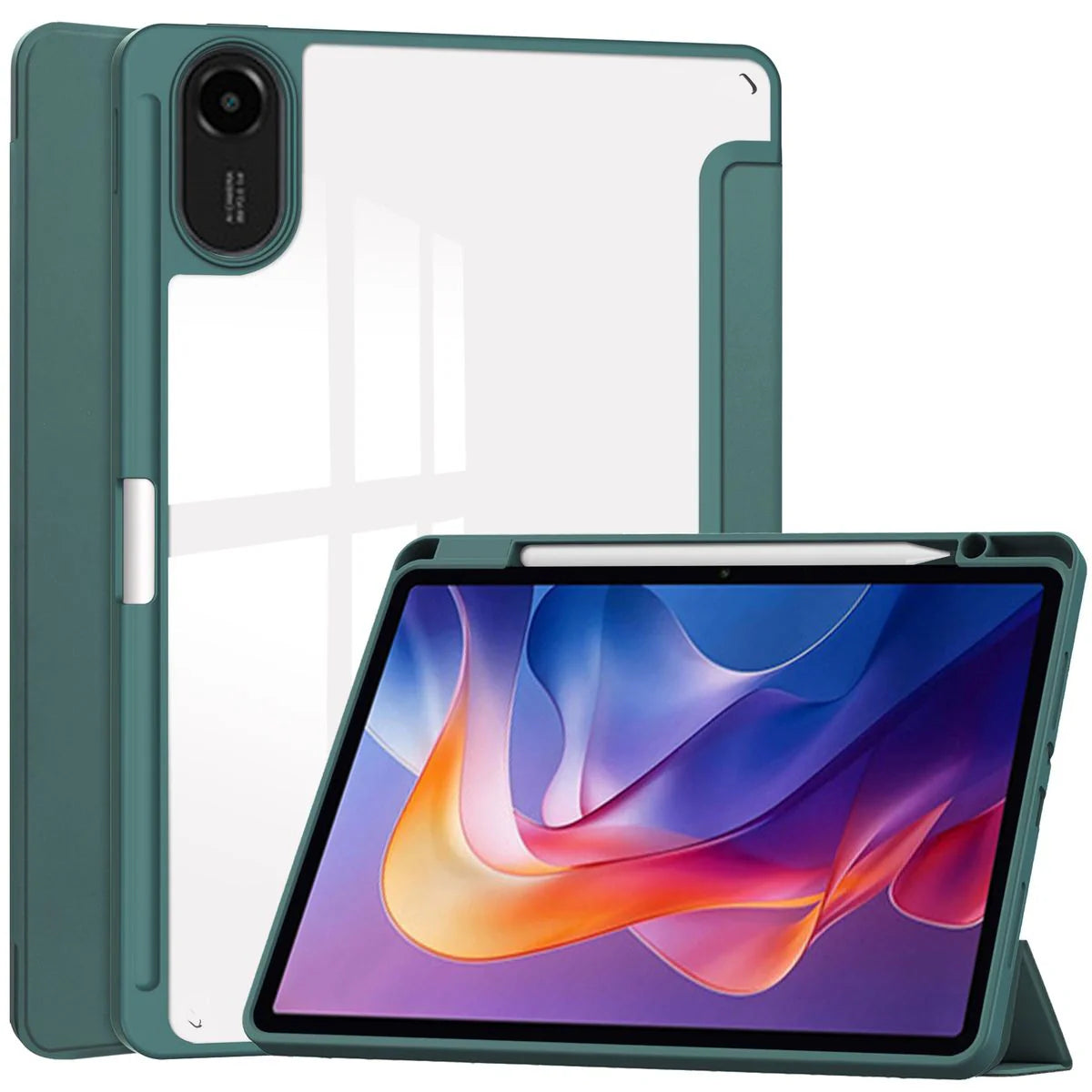 Schutzhülle mit Klappe für Xiaomi Redmi Pad 2, Bizon Case Tab Clear Matt, Dunkelgrün