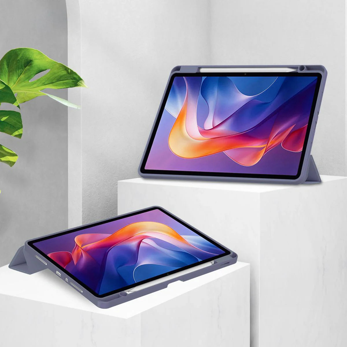 Schutzhülle mit Klappe für Xiaomi Redmi Pad 2, Bizon Case Tab Clear Matt, Lavendel