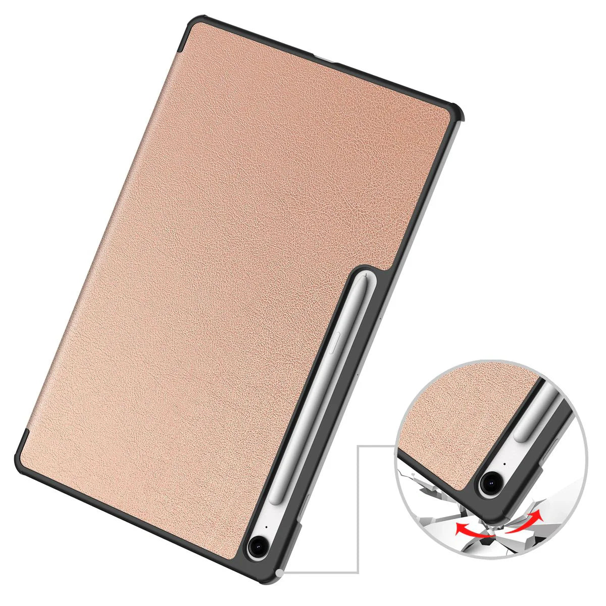 Schutzhülle für Galaxy Tab S10 FE Plus, Bizon Case Tab Croc, Rosegold