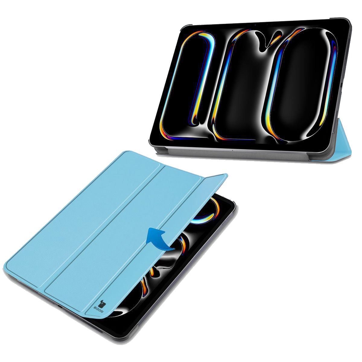 Schutzhülle für iPad Pro 11" 2025 / 2024, Bizon Case Tab Croc, Blau