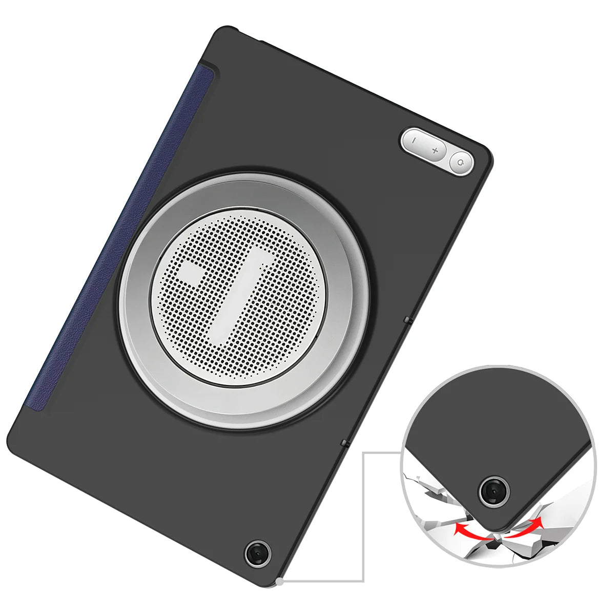 Schutzhülle mit Klappe für Lenovo Tab Plus Gen. 2, Bizon Case Tab Croc, Dunkelblau (3/8)