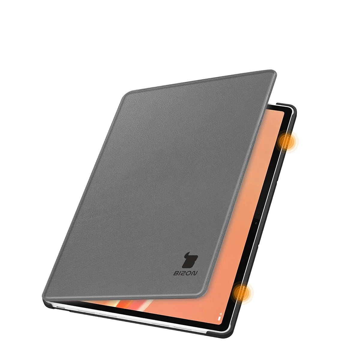 Schutzhülle mit Klappe für Lenovo Tab Plus Gen. 2, Bizon Case Tab Croc, Grau (6/8)