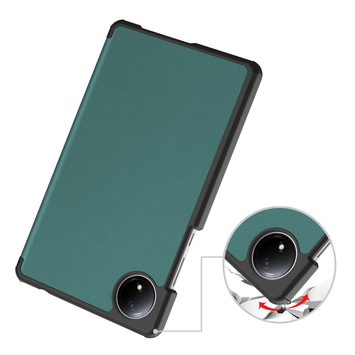 Schutzhülle für Xiaomi Redmi Pad SE 8.7, Bizon Case Tab Croc, Dunkelgrün