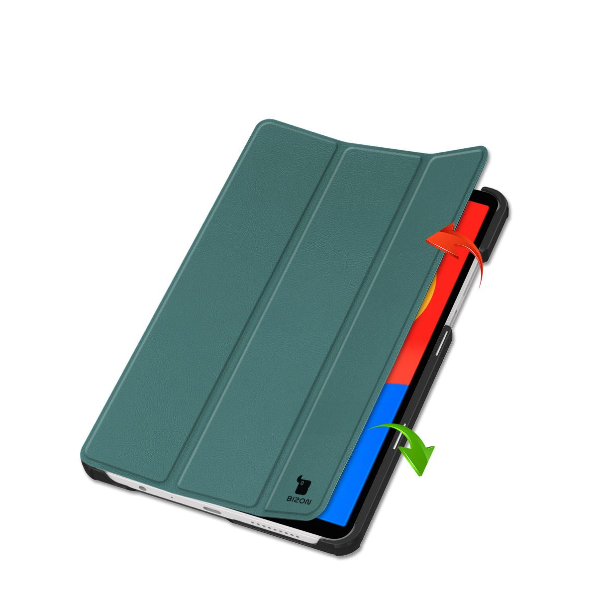 Schutzhülle für Xiaomi Redmi Pad SE 8.7, Bizon Case Tab Croc, Dunkelgrün