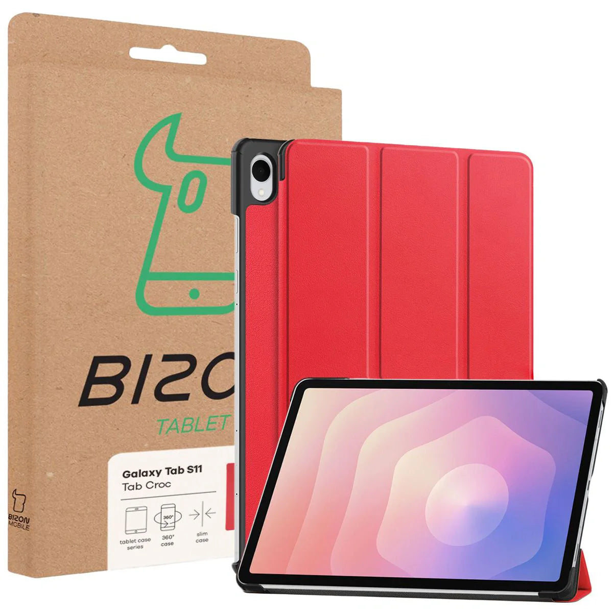 Schutzhülle für Galaxy Tab S11, Bizon Case Tab Croc, Rot