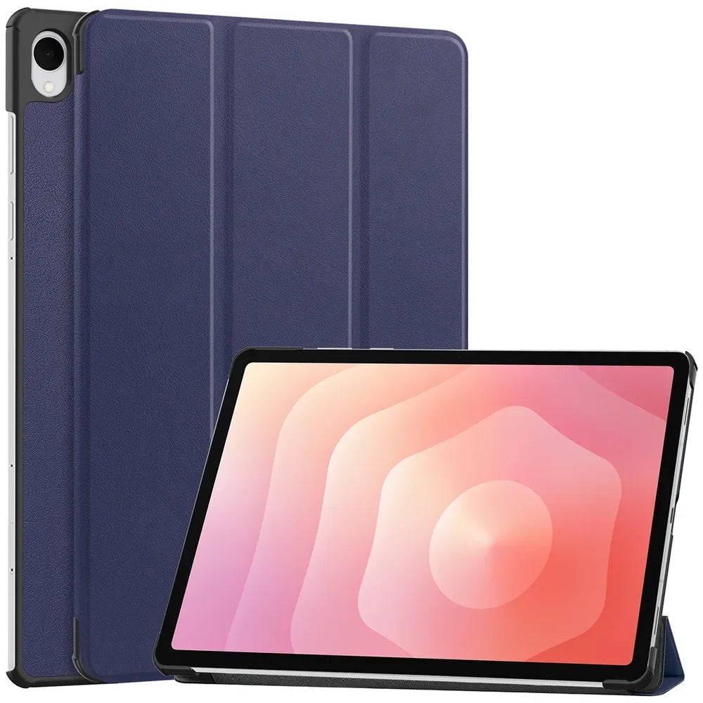 Handyhülle mit Klappe für Galaxy Tab S12 Plus, Bizon Case Tab Croc, Dunkelblau (1/8)