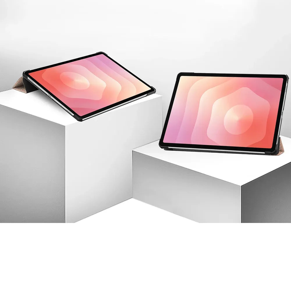 Handyhülle mit Klappe für Galaxy Tab S12 Plus, Bizon Case Tab Croc, Rosegold (2/8)