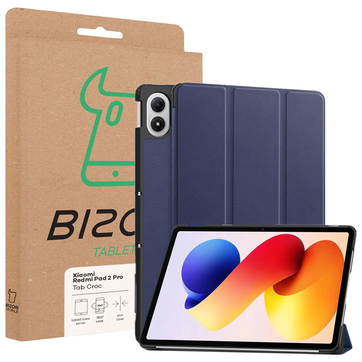 Schutzhülle für Xiaomi POCO Pad M1 / Redmi Pad 2 Pro, Bizon Case Tab Croc, Dunkelblau