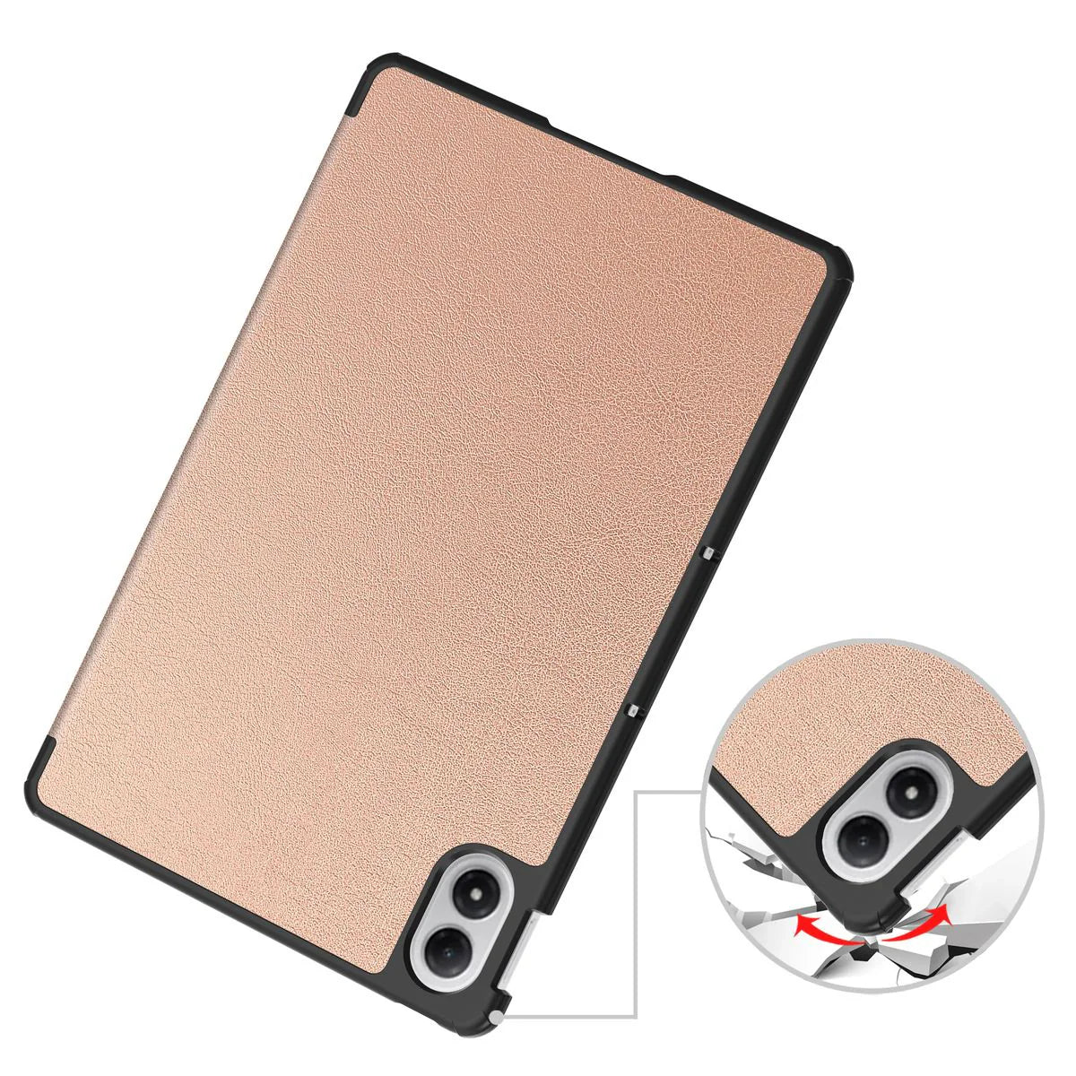 Schutzhülle für Xiaomi POCO Pad M1 / Redmi Pad 2 Pro, Bizon Case Tab Croc, Rosegold