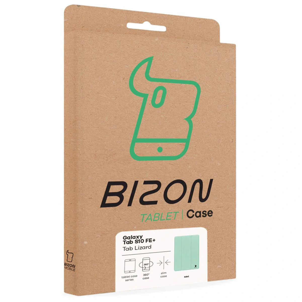 Schutzhülle mit Klappe für Galaxy Tab S10 FE Plus, Bizon Case Tab Lizard, Minze