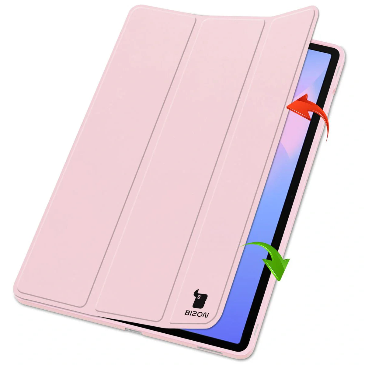 Schutzhülle mit Klappe für Galaxy Tab S10 FE Plus, Bizon Case Tab Lizard, Rosa