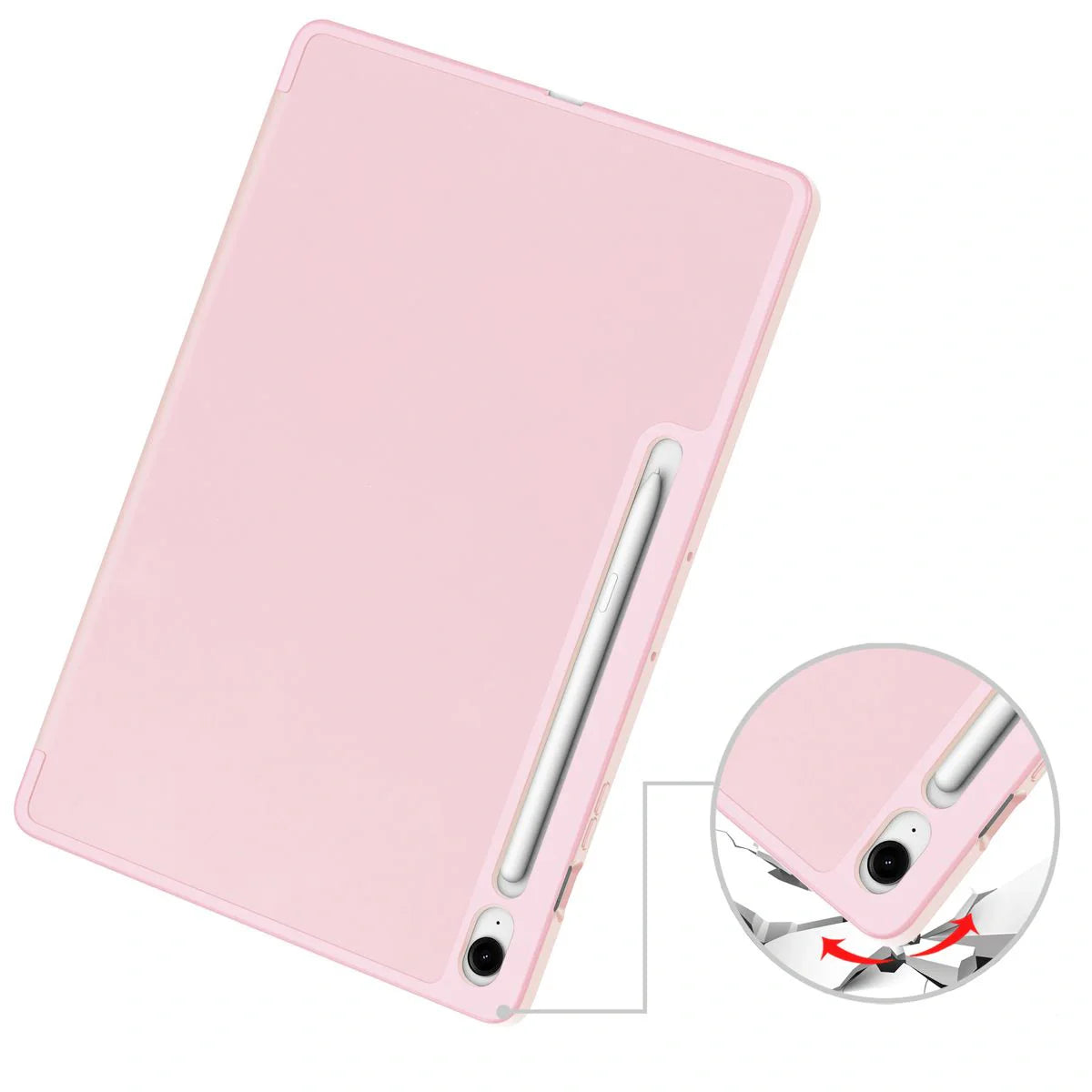 Schutzhülle mit Klappe für Galaxy Tab S10 FE Plus, Bizon Case Tab Lizard, Rosa