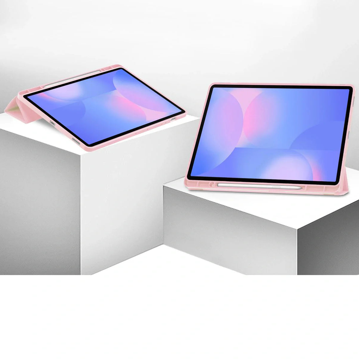 Schutzhülle mit Klappe für Galaxy Tab S10 FE Plus, Bizon Case Tab Lizard, Rosa