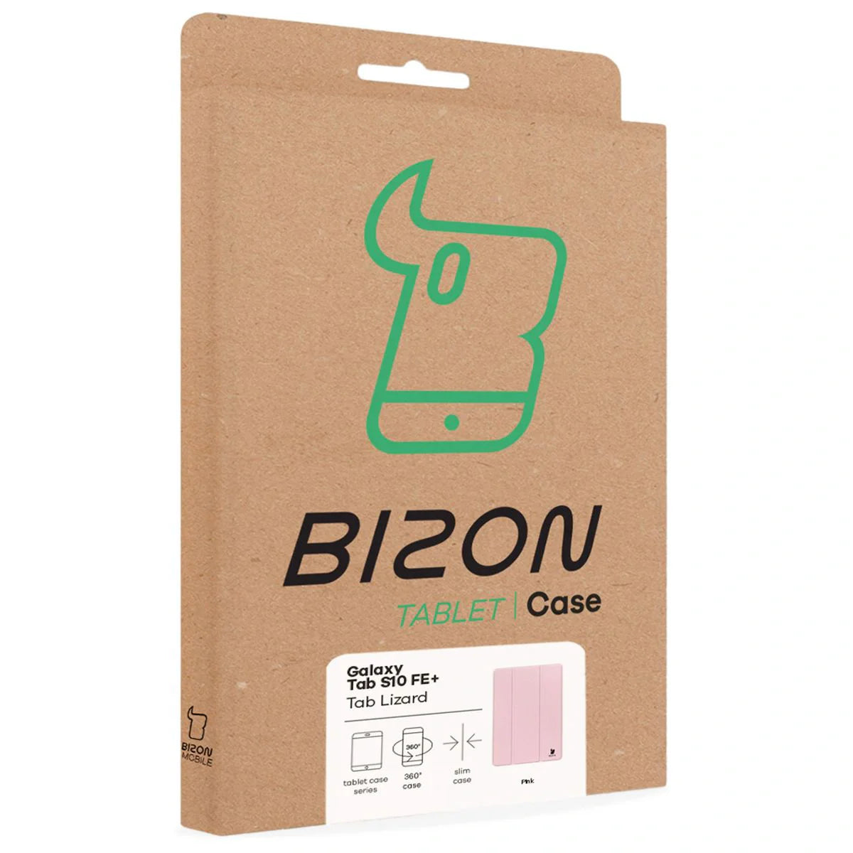 Schutzhülle mit Klappe für Galaxy Tab S10 FE Plus, Bizon Case Tab Lizard, Rosa