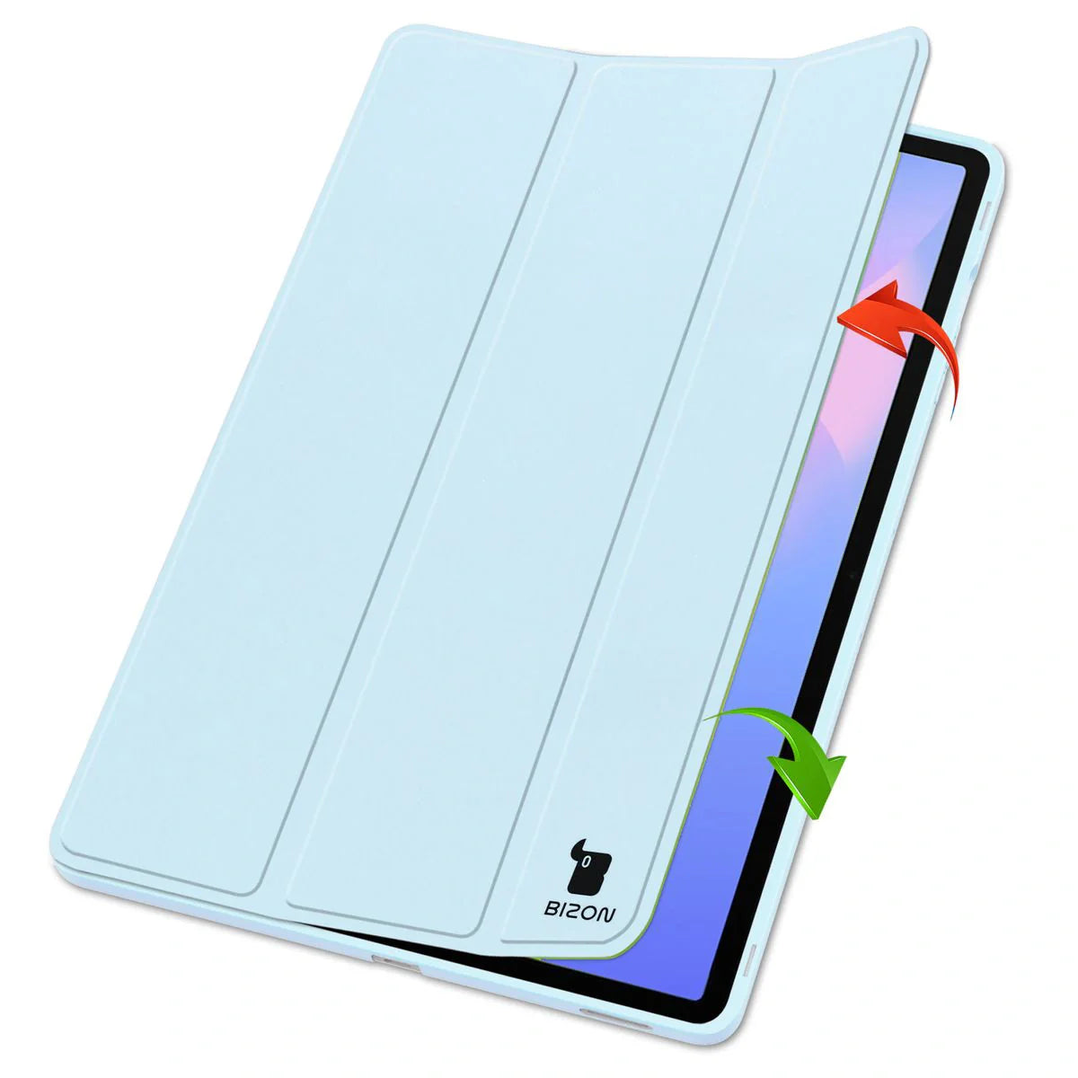 Schutzhülle mit Klappe für Galaxy Tab S10 FE Plus, Bizon Case Tab Lizard, Hellblau