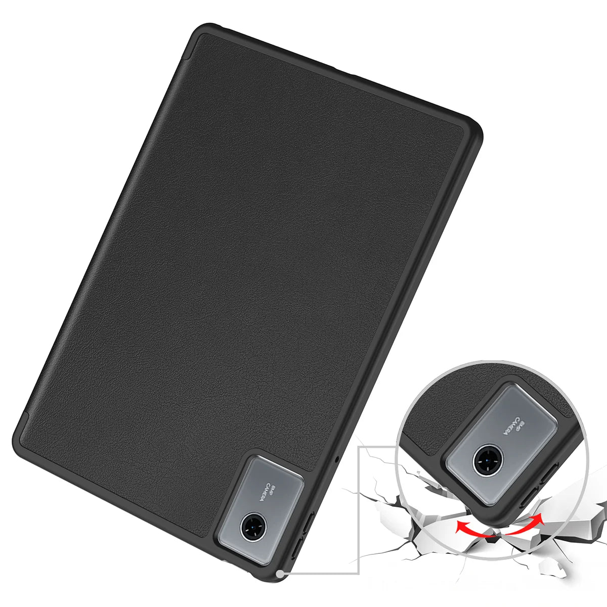 Schutzhülle mit Klappe für Lenovo Idea Tab 11, Bizon Case Tab Lizard, Schwarz
