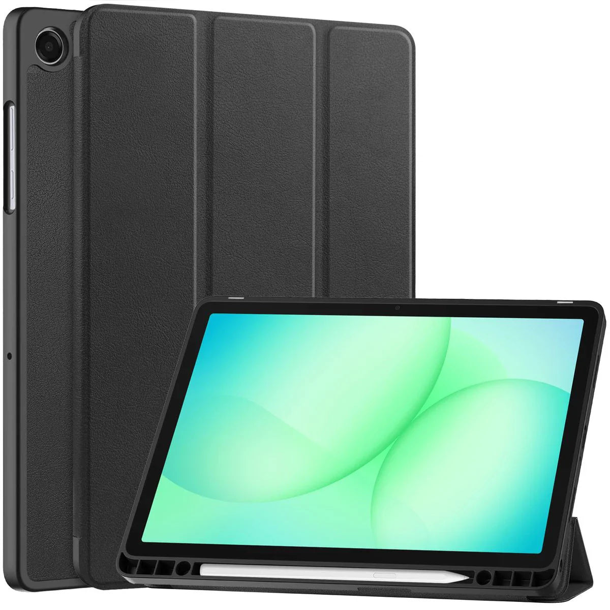 Schutzhülle mit Klappe für Galaxy Tab A11 Plus / A9 Plus, Bizon Case Tab Lizard, Schwarz