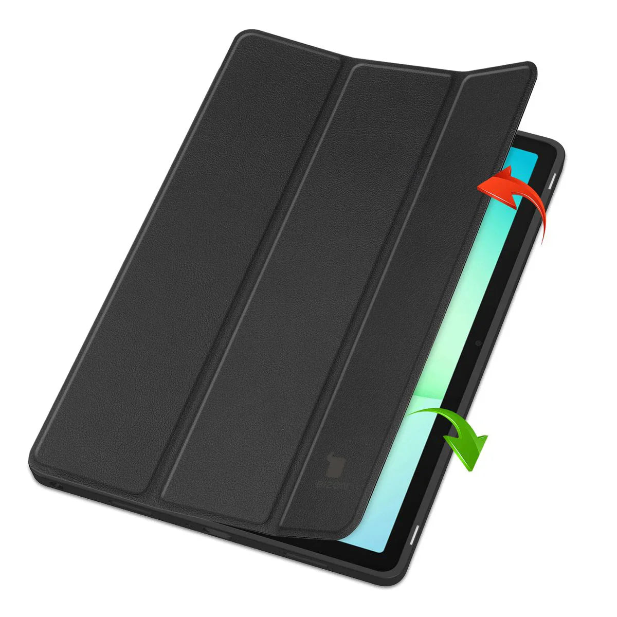 Schutzhülle mit Klappe für Galaxy Tab A11 Plus / A9 Plus, Bizon Case Tab Lizard, Schwarz