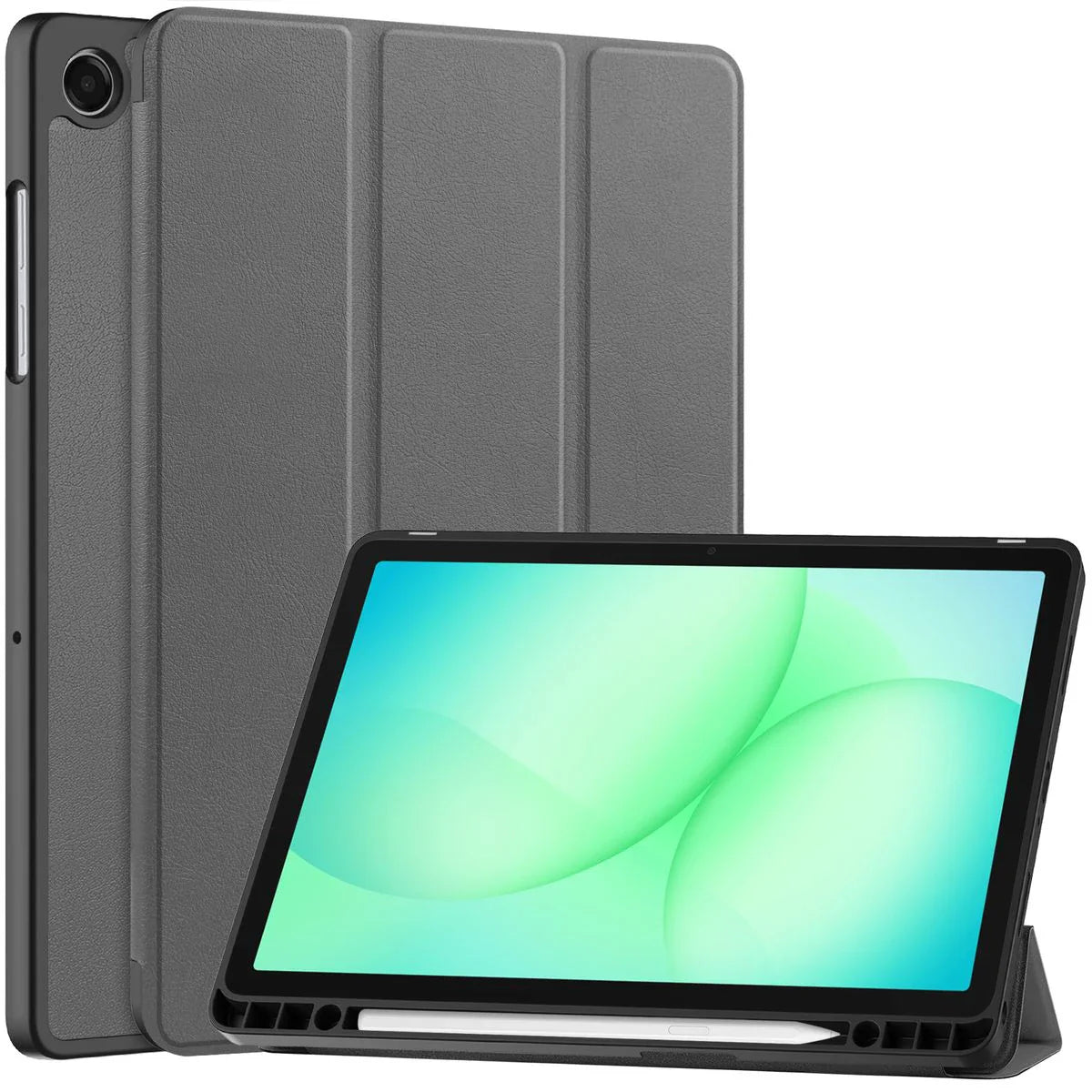 Schutzhülle mit Klappe für Galaxy Tab A11 Plus / A9 Plus, Bizon Case Tab Lizard, Grau