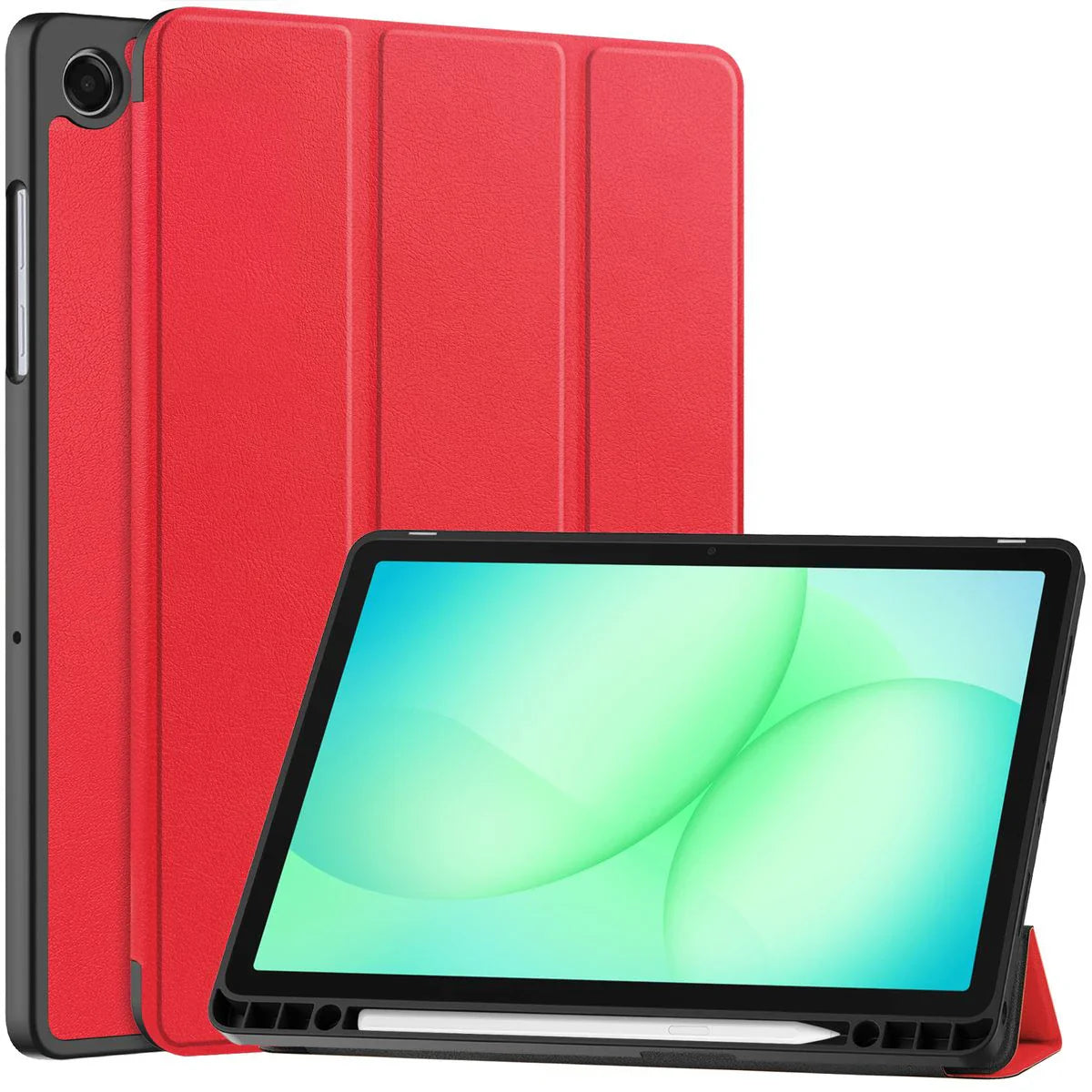 Schutzhülle mit Klappe für Galaxy Tab A11 Plus / A9 Plus, Bizon Case Tab Lizard, Rot