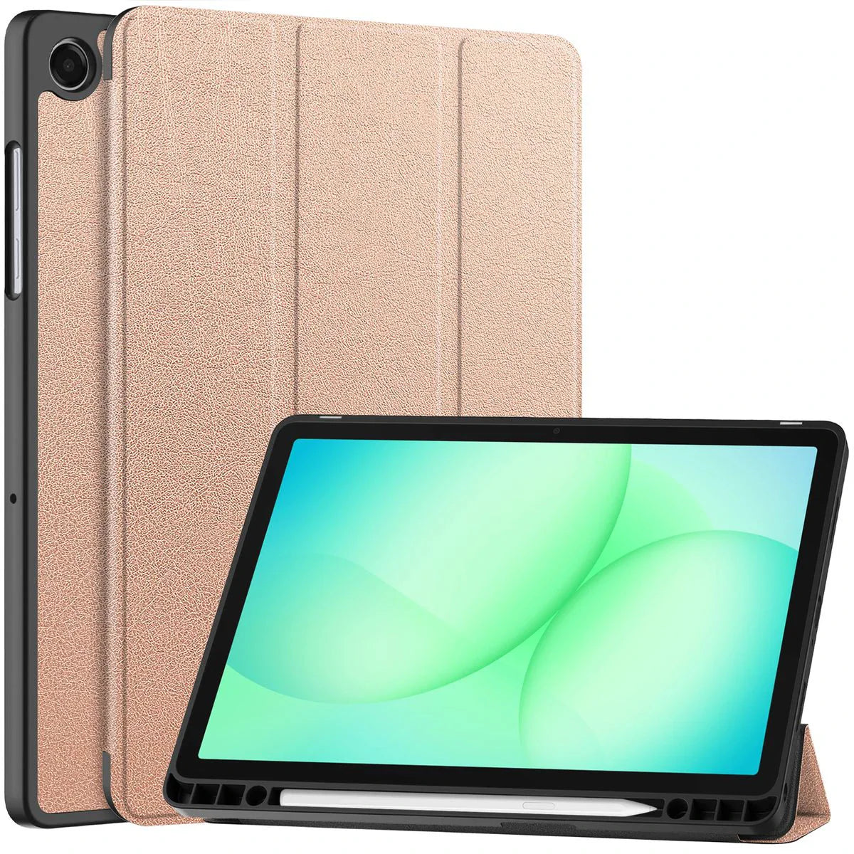 Schutzhülle mit Klappe für Galaxy Tab A11 Plus / A9 Plus, Bizon Case Tab Lizard, Rosegold