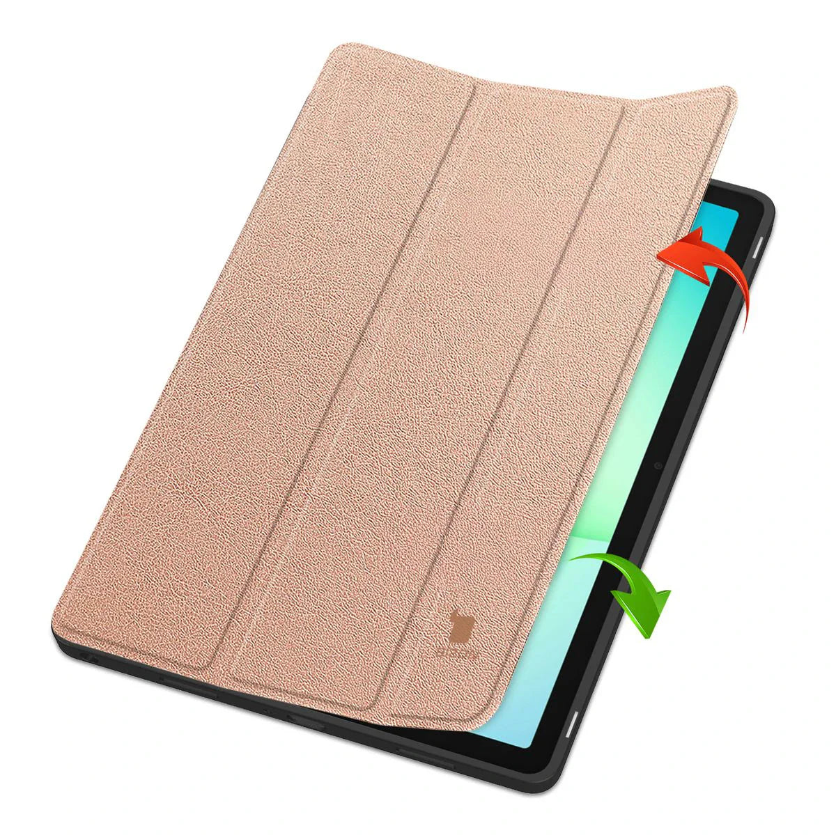 Schutzhülle mit Klappe für Galaxy Tab A11 Plus / A9 Plus, Bizon Case Tab Lizard, Rosegold