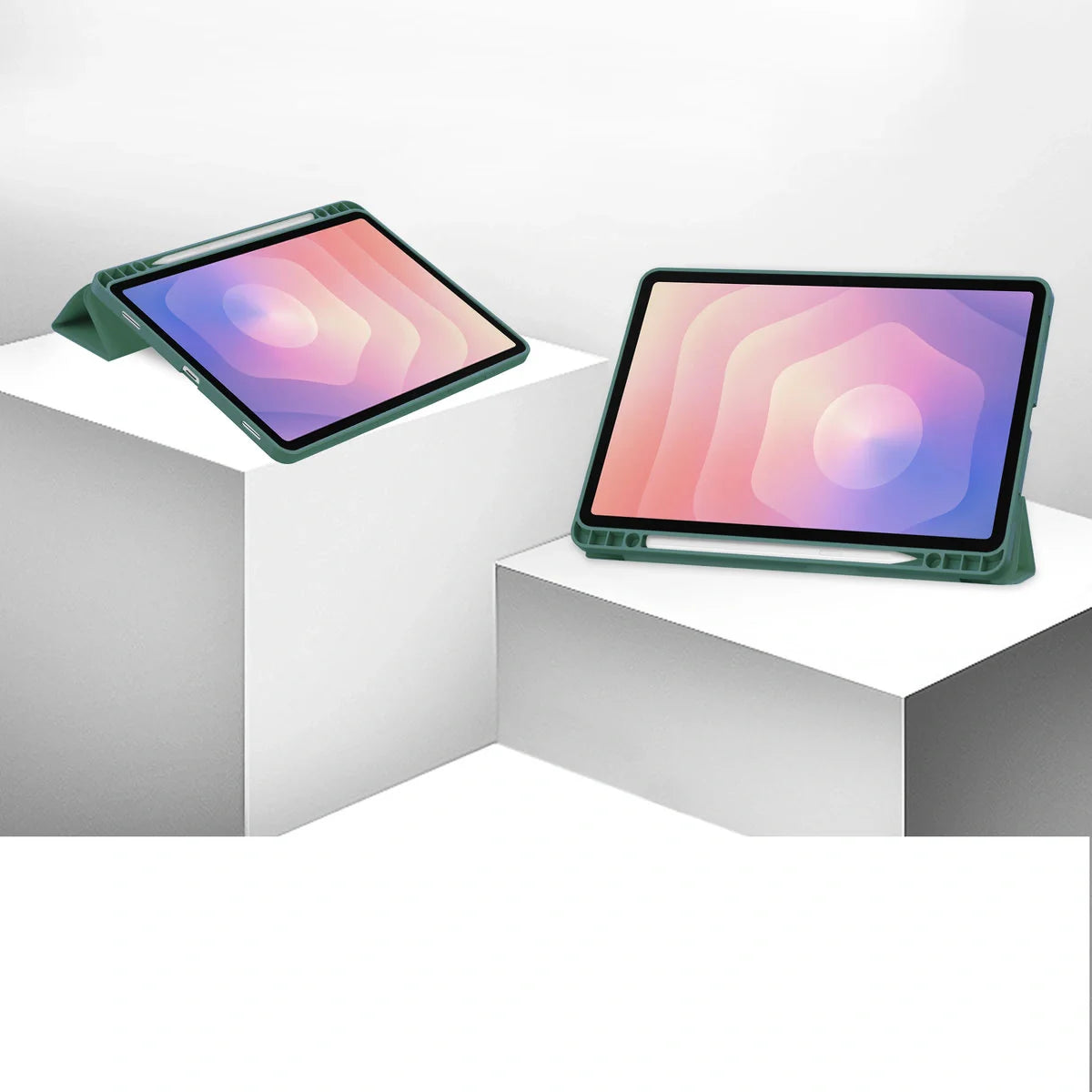Schutzhülle mit Klappe für Galaxy Tab S11, Bizon Case Tab Lizard, Dunkelgrün