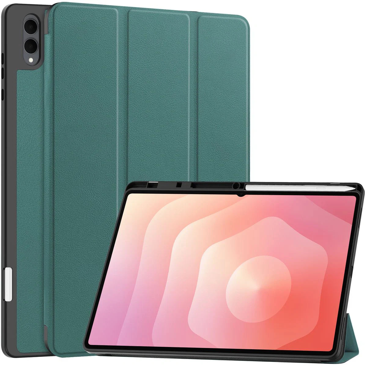 Schutzhülle mit Klappe für Galaxy Tab S11 Ultra, Bizon Case Tab Lizard, Dunkelgrün
