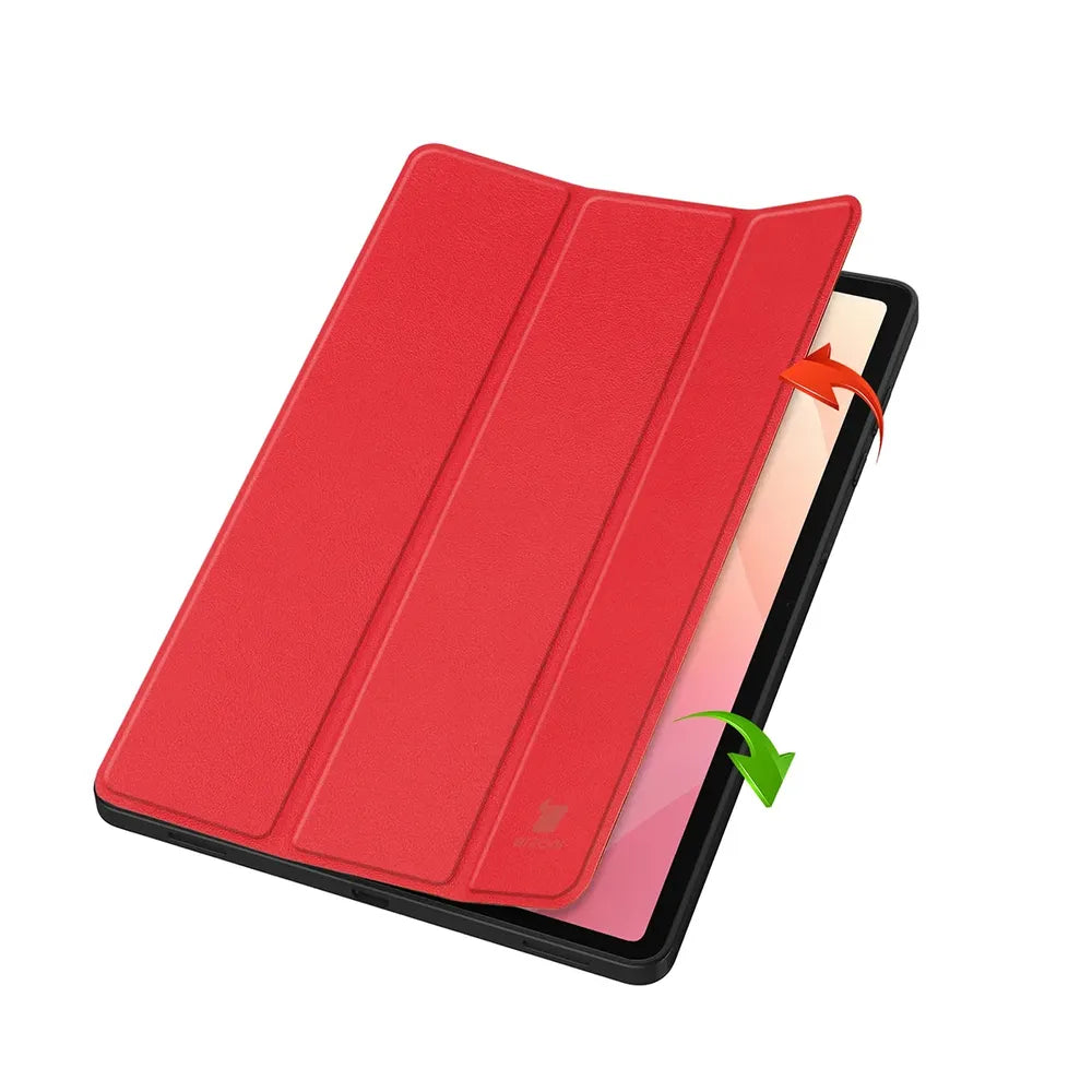 Schutzhülle mit Klappe für Galaxy Tab S12 Plus, Bizon Case Tab Croc, Rot (2/9)