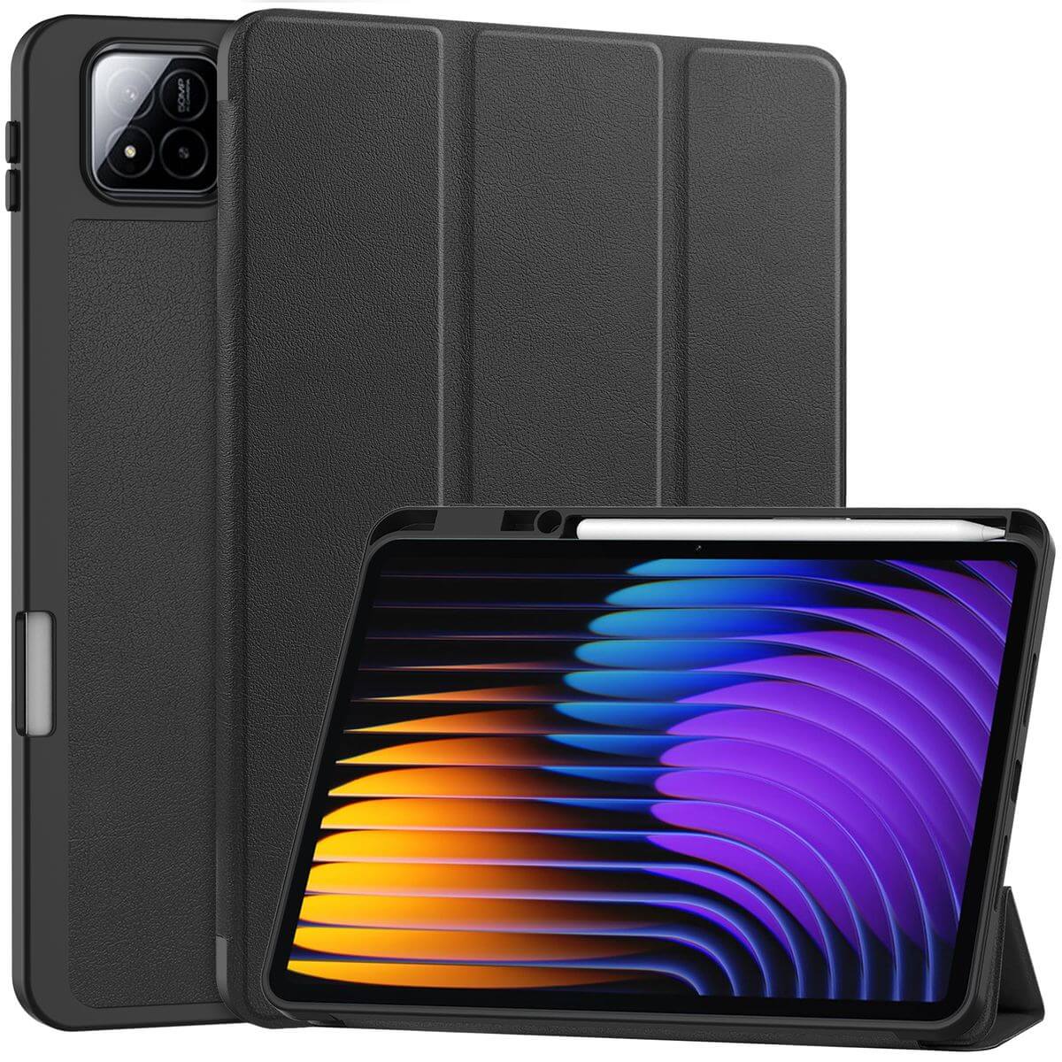 Schutzhülle mit Klappe für Xiaomi Pad 7 / 7 Pro, Bizon Case Tab Lizard, Schwarz