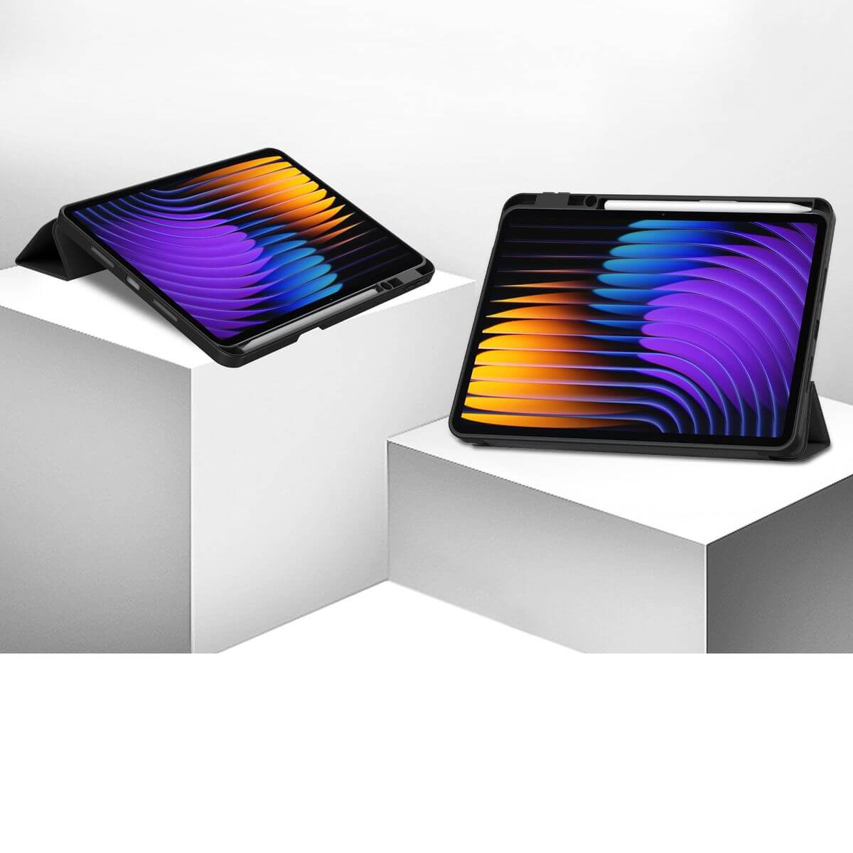 Schutzhülle mit Klappe für Xiaomi Pad 7 / 7 Pro, Bizon Case Tab Lizard, Schwarz