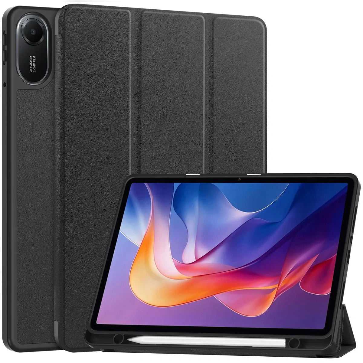 Schutzhülle mit Klappe für Xiaomi Redmi Pad 2, Bizon Case Tab Lizard, Schwarz