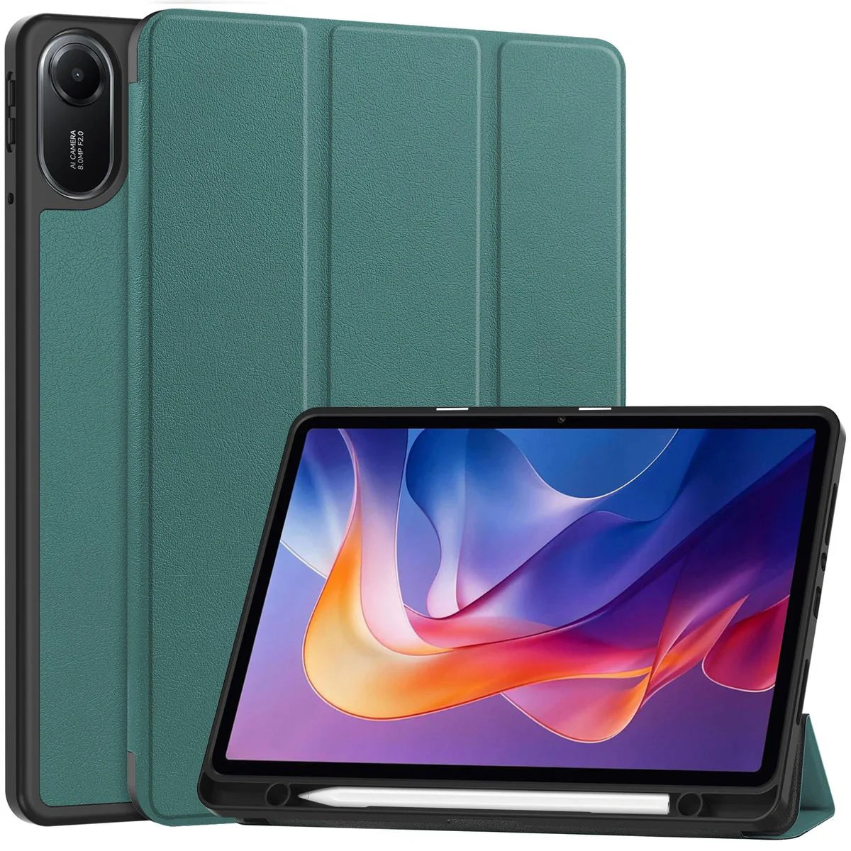 Schutzhülle mit Klappe für Xiaomi Redmi Pad 2, Bizon Case Tab Lizard, Dunkelgrün