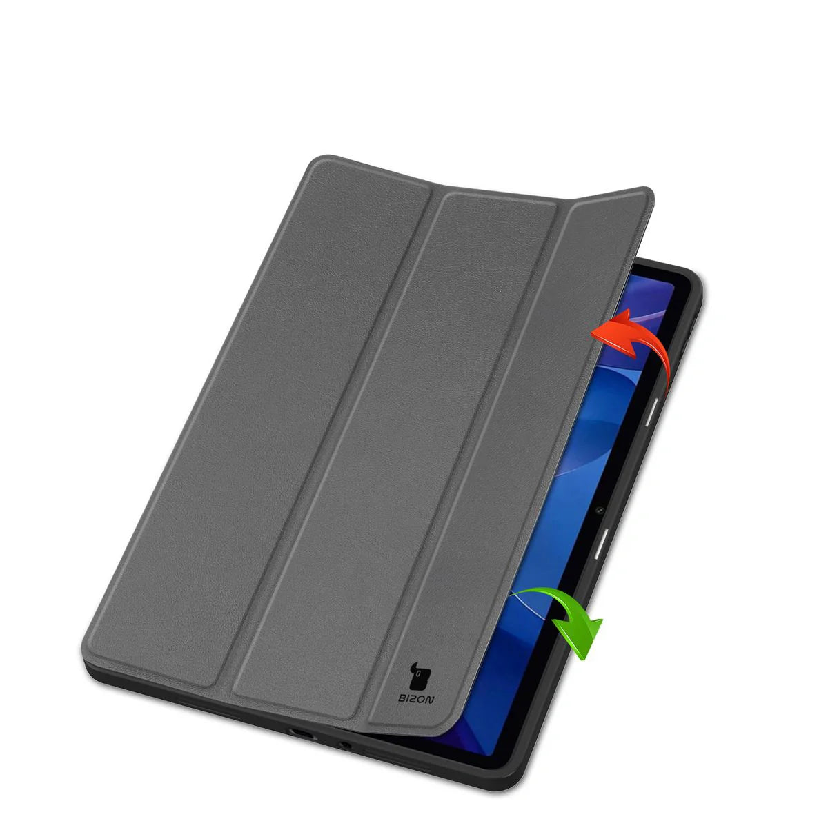 Schutzhülle mit Klappe für Xiaomi Redmi Pad 2, Bizon Case Tab Lizard, Grau