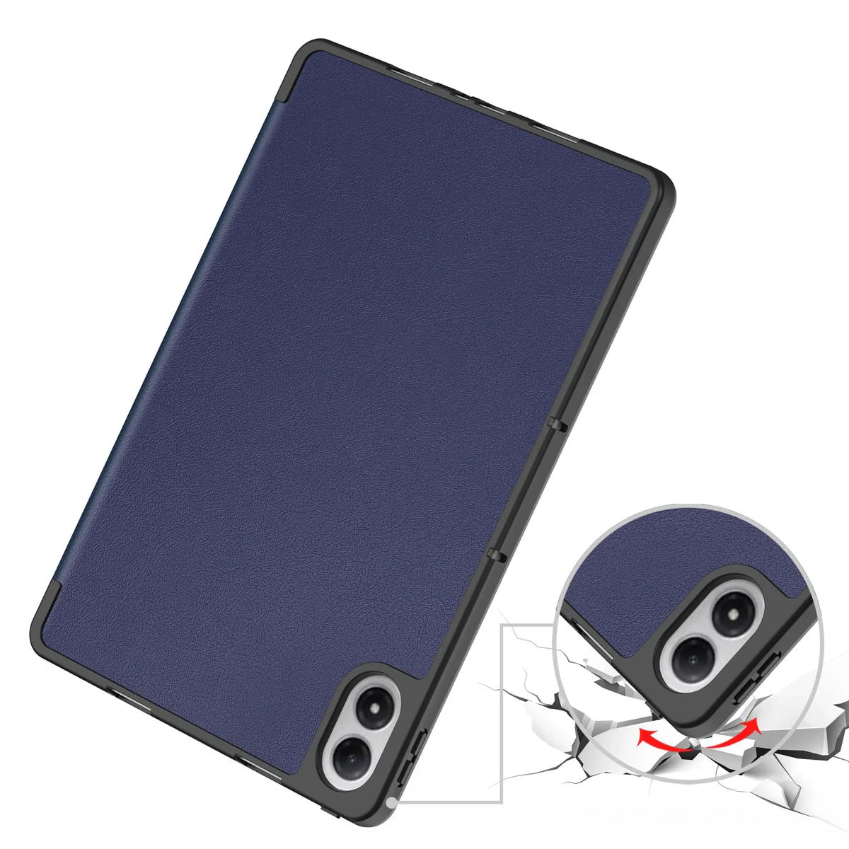 Schutzhülle mit Klappe für Xiaomi POCO Pad M1 / Redmi Pad 2 Pro, Bizon Case Tab Lizard, Dunkelblau