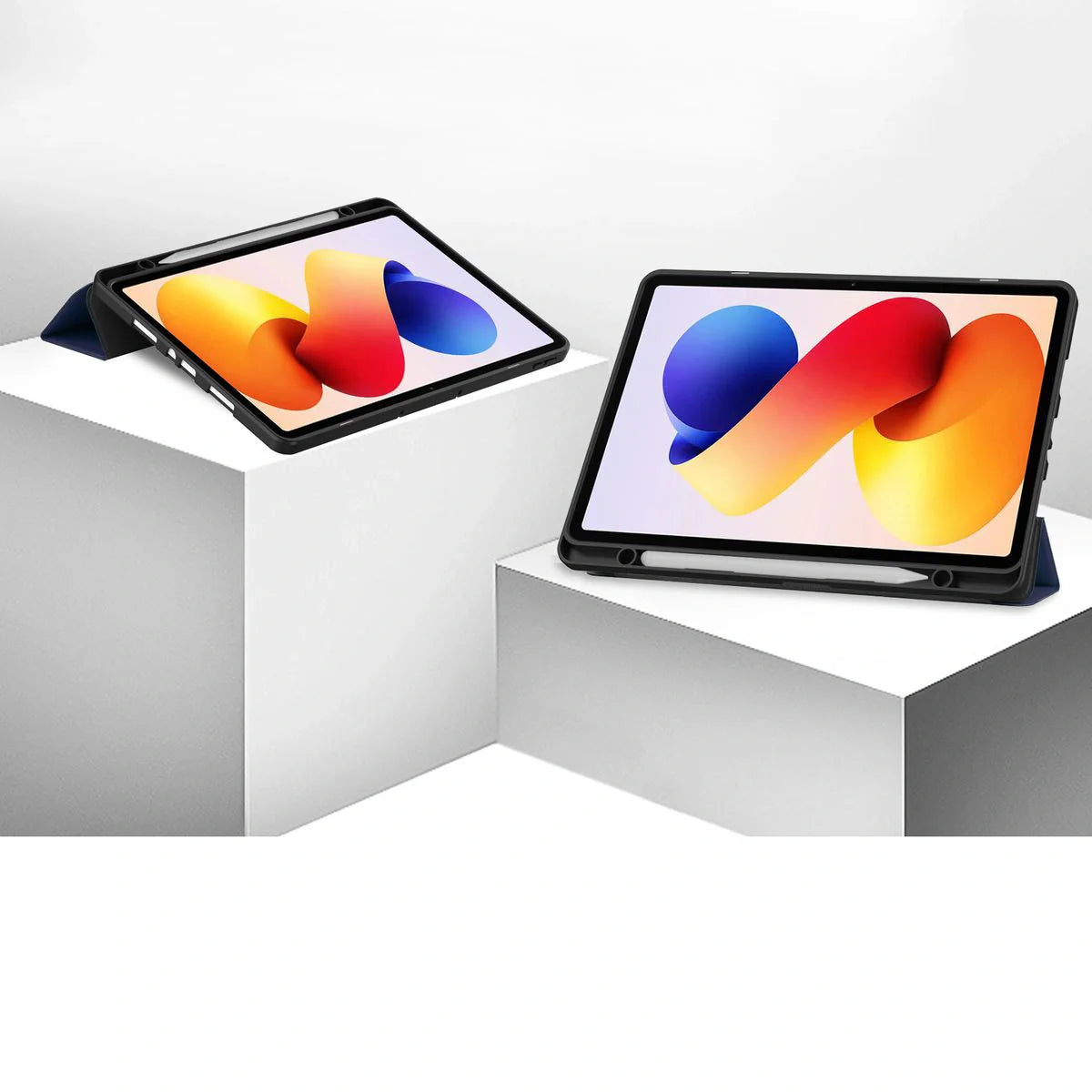Schutzhülle mit Klappe für Xiaomi POCO Pad M1 / Redmi Pad 2 Pro, Bizon Case Tab Lizard, Dunkelblau