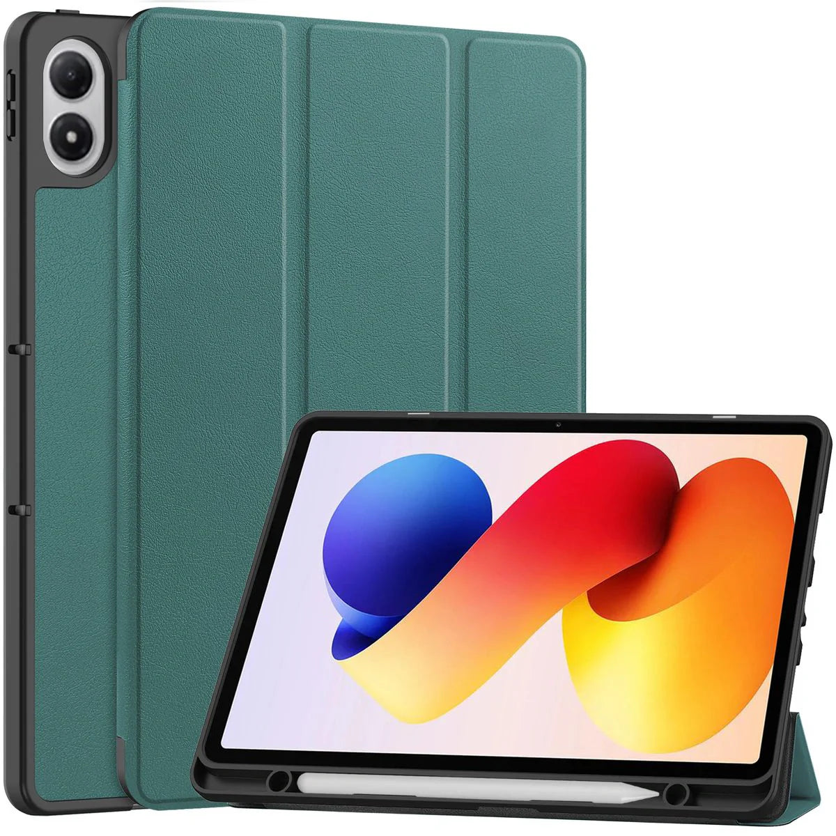 Schutzhülle mit Klappe für Xiaomi POCO Pad M1 / Redmi Pad 2 Pro, Bizon Case Tab Lizard, Dunkelgrün