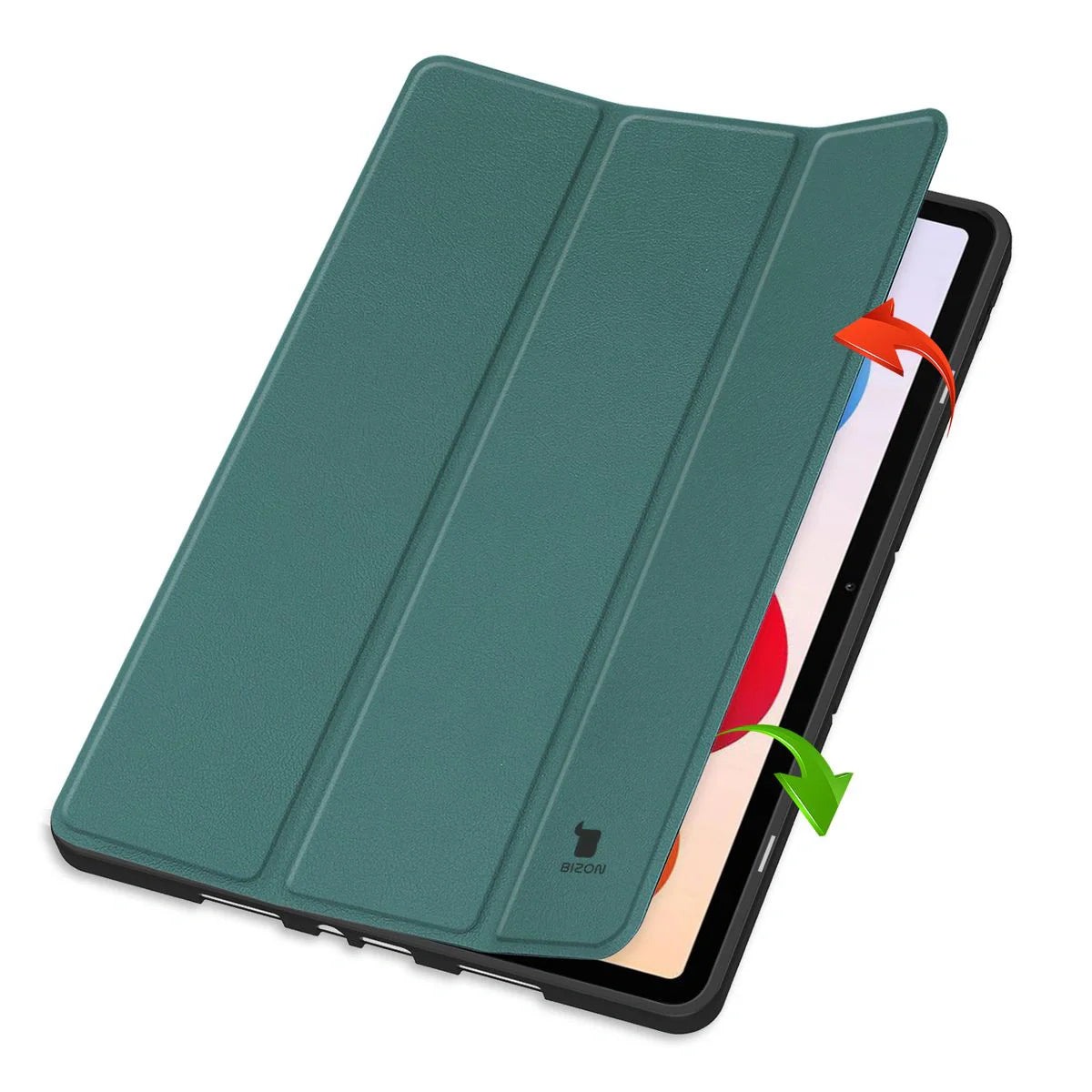 Schutzhülle mit Klappe für Xiaomi POCO Pad M1 / Redmi Pad 2 Pro, Bizon Case Tab Lizard, Dunkelgrün