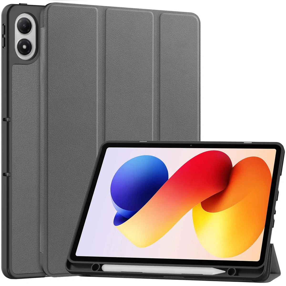 Schutzhülle mit Klappe für Xiaomi POCO Pad M1 / Redmi Pad 2 Pro, Bizon Case Tab Lizard, Grau