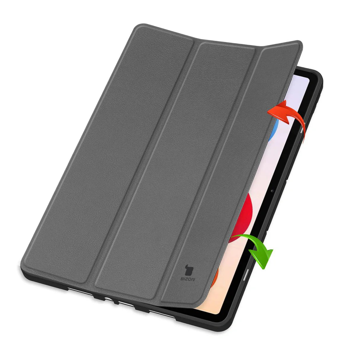 Schutzhülle mit Klappe für Xiaomi POCO Pad M1 / Redmi Pad 2 Pro, Bizon Case Tab Lizard, Grau