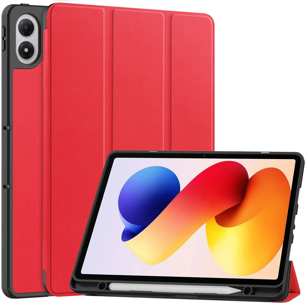 Schutzhülle mit Klappe für Xiaomi POCO Pad M1 / Redmi Pad 2 Pro, Bizon Case Tab Lizard, Rot
