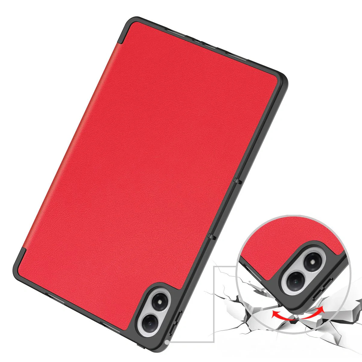 Schutzhülle mit Klappe für Xiaomi POCO Pad M1 / Redmi Pad 2 Pro, Bizon Case Tab Lizard, Rot