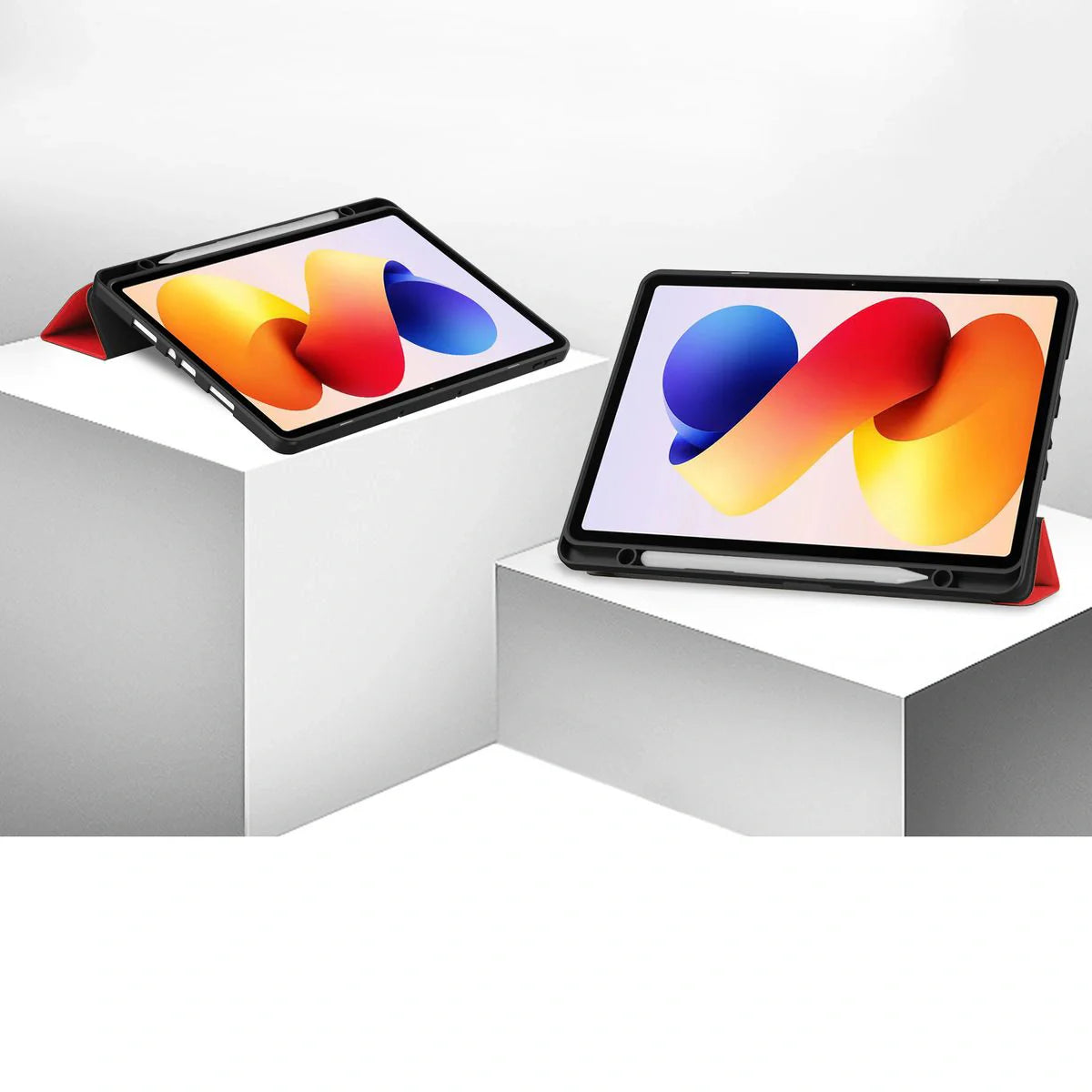 Schutzhülle mit Klappe für Xiaomi POCO Pad M1 / Redmi Pad 2 Pro, Bizon Case Tab Lizard, Rot