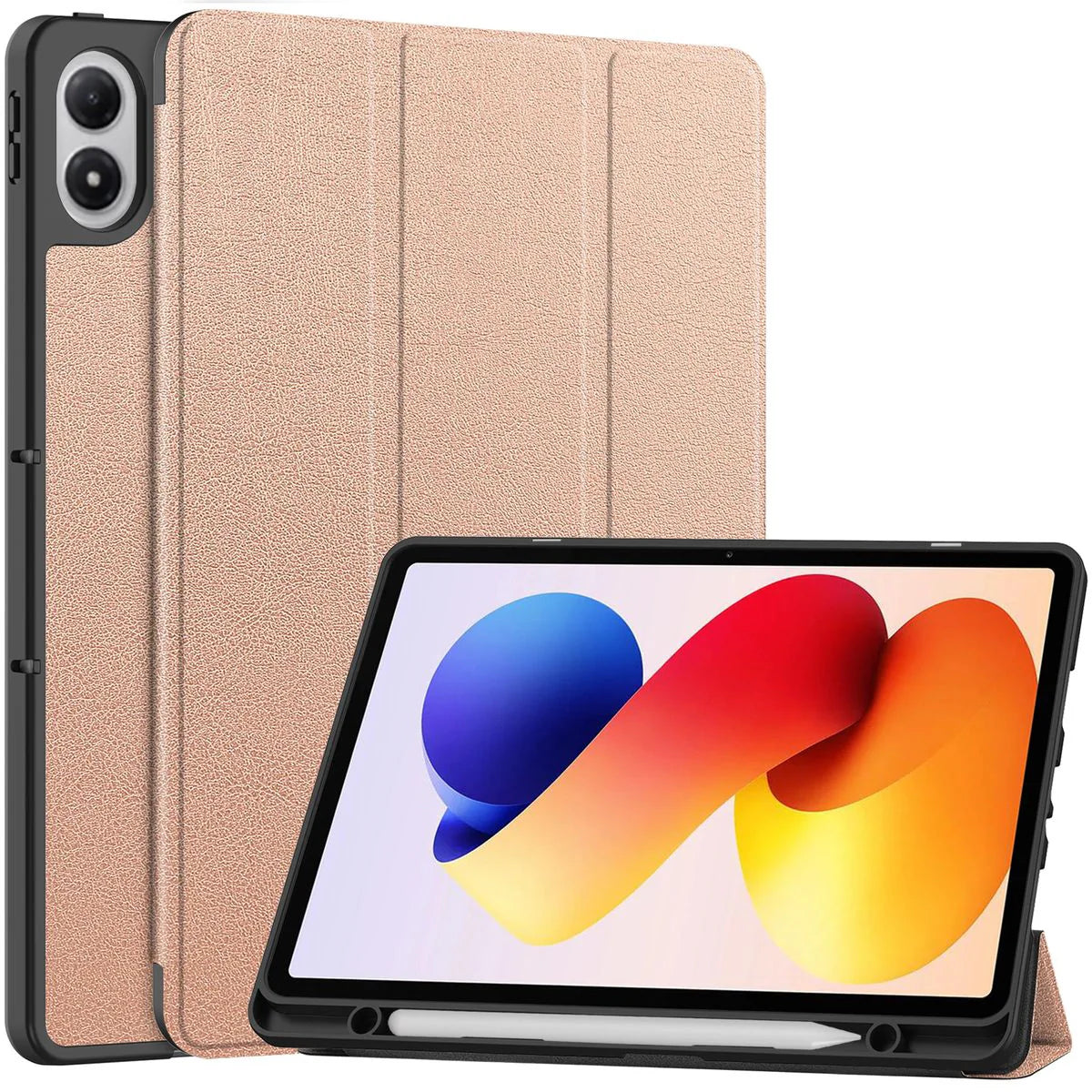 Schutzhülle mit Klappe für Xiaomi POCO Pad M1 / Redmi Pad 2 Pro, Bizon Case Tab Lizard, Rosegold