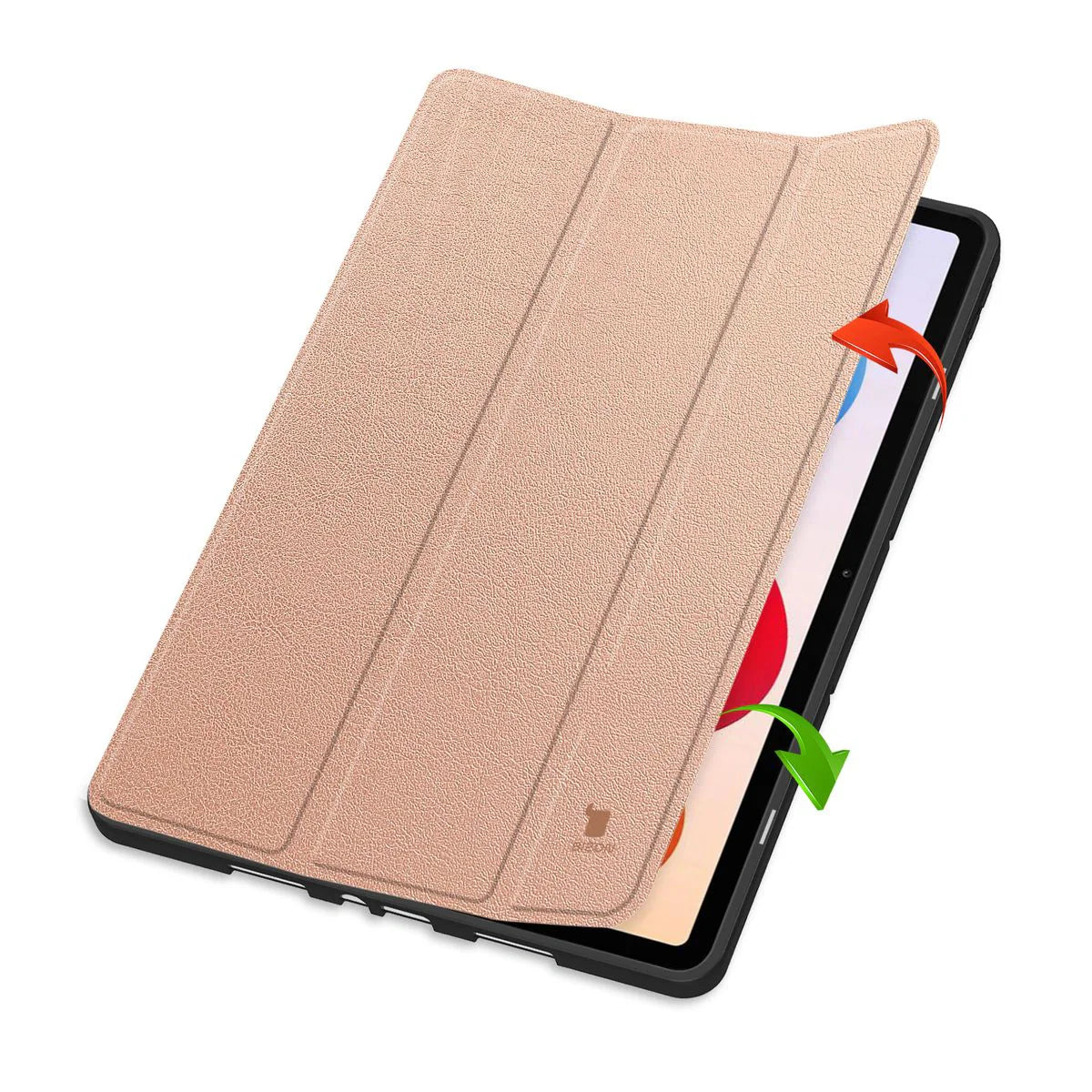 Schutzhülle mit Klappe für Xiaomi POCO Pad M1 / Redmi Pad 2 Pro, Bizon Case Tab Lizard, Rosegold