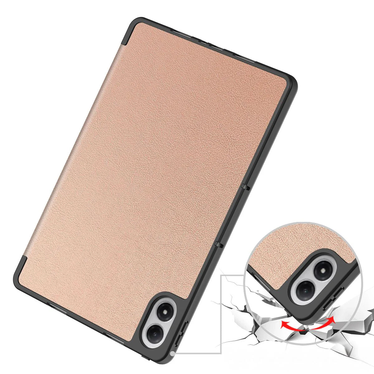 Schutzhülle mit Klappe für Xiaomi POCO Pad M1 / Redmi Pad 2 Pro, Bizon Case Tab Lizard, Rosegold