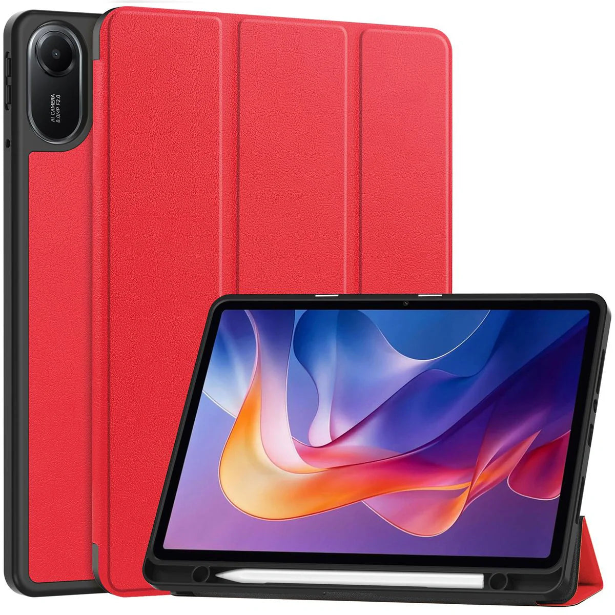 Schutzhülle mit Klappe für Xiaomi Redmi Pad 2, Bizon Case Tab Lizard, Rot